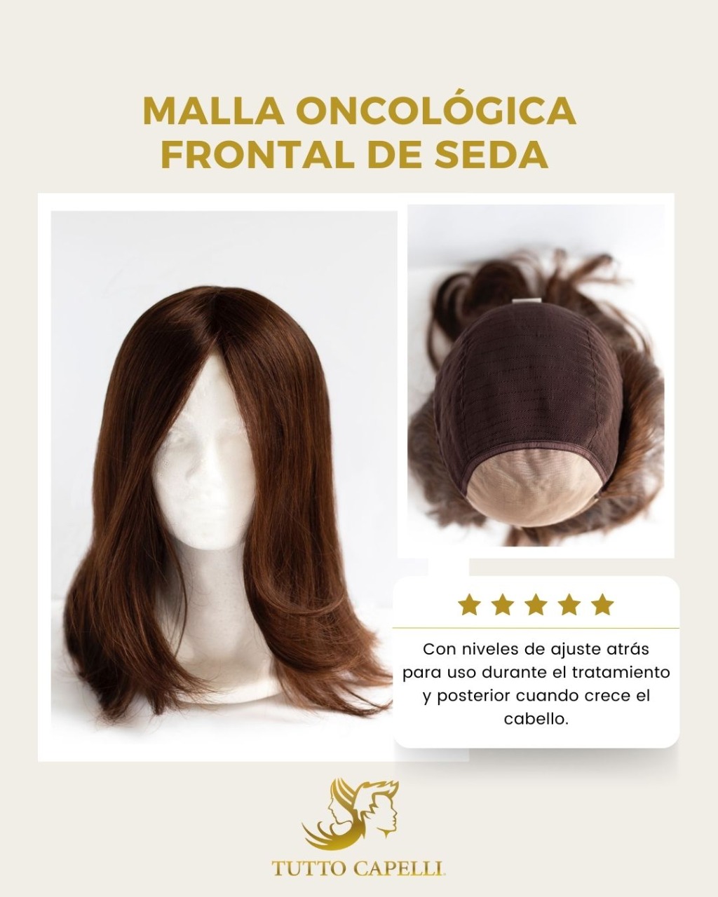 Peluca oncológica de cabello natural